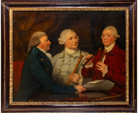 Attributed to Thomas Beach (1738-1806) The Musicians Oil on canvas&nbsp; Thomas Beach is recorded as having been an active me