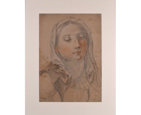 Circle of Guido Reni (Italian, 1575-1642) Study of a woman Sanguine and black chalk Inscribed 'Guido'&nbsp;verso With collect