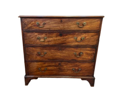 EnglishGeorge III, circa 1770A chest of drawers&nbsp;composed of four slightly graduated drawers with typical brass swan neck