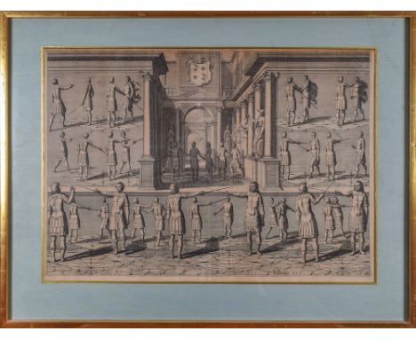 Gérard Thibault&nbsp;(Denmark, 1574-1629) A pair of fencing prints To include: [a] Plate VIII,&nbsp;Crispijn van Queborn [b] 
