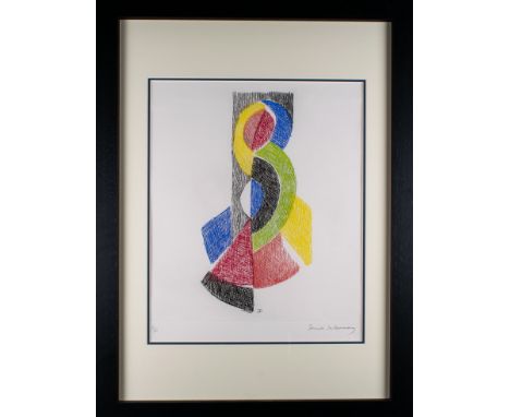 Sonia Delaunay (French, 1885-1979) An abstract composition Composition Etching printed in colours, signed with initials withi