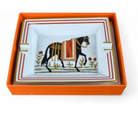 Hermès Paris A porcelain equestrian ashtray Signed 'Hermès - Paris' With original box  Property of a&nbsp;gentleman From the 