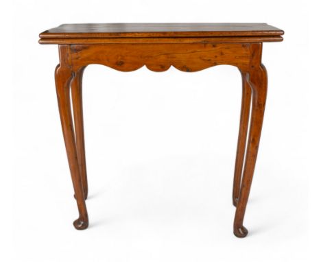 English 18th Century A yew wood narrow fold over table With gate leg Property of a gentleman From the collection of Peter Roe