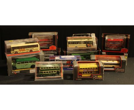 Exclusive First Editions (EFE) 1:76 scale model buses, boxed; Corgi Classics and Corgi Original Omnibus models, each boxed (1