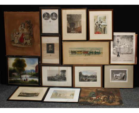 Prints and Engravings - various, topographical, architecture, comical hunting, Phillip I &amp; Joan, King and Queen of Castil