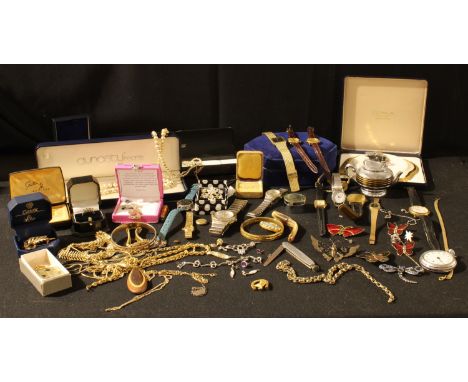 Costume Jewellery - necklaces, simulated pearls, chains, earrings, brooches; fashion watches, Timex, Sekonda, etc; 