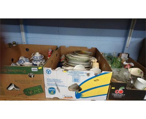 Shelf of assorted tea china etc.