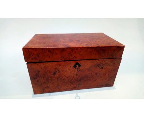 A small burr walnut tea caddy 