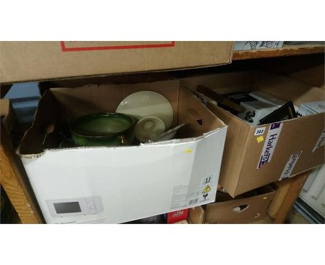 Shelf of assorted, china and glass etc,