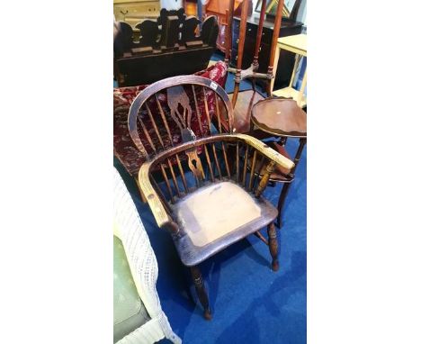 A stick back Windsor chair