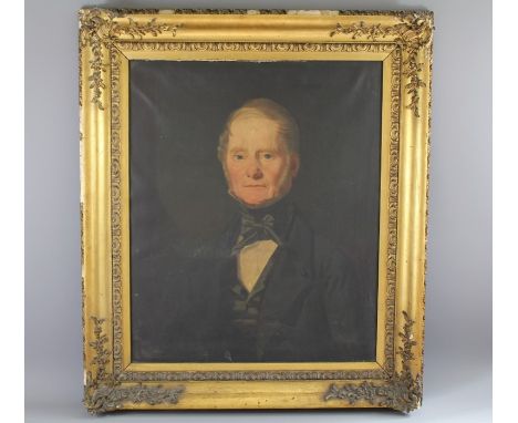 A 19th Century Portrait Oil on Canvas. The painting depicting a Victorian Gentleman, approx 75 x 60 cms, both artist and sitt