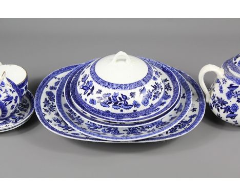 Miscellaneous Blue and White Coalport Belfort Part Breakfast Set. The set comprises coffee cups and saucers, milk jug, creame