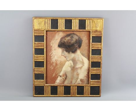 T. Ledieu Art Deco Period Portrait of a Lady, signed lower right and dated 1926, approx 32 x 40 cms.