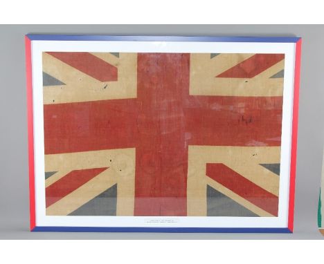 A Crimea War Style British Military Flag, together with a Trench Art Thermos Flask/ used in the Boer War &amp; WWI with silk 