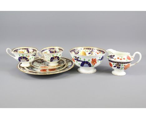 A Part Late Foley Shelley Ashbourne Pattern Imari Tea Set Nr 10896 (8524). The set comprises six cups, six saucers, six tea p