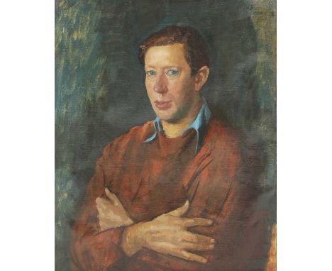 Henry Holt (20th Century) PORTRAIT OF LAURIE LEE, HALF LENGTH Signed u.r., oil on canvas 74.9 x 62.2cm Laurence Edward Alan '