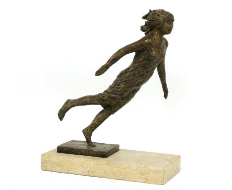 Joanne Brogden (1929-2013) GIRL Bronze, on a composition plinth 50cm high overall