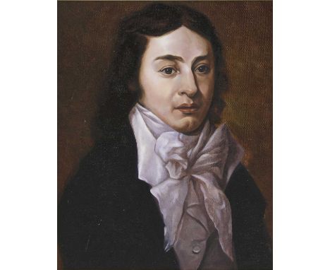 Modern British School PORTRAIT OF SAMUEL TAYLOR COLERIDGE (1772-1834), HALF LENGTH Signed, inscribed and dated 2008 verso 61 