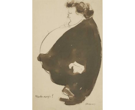 Joseph Simpson (1879-1939) 'BLACK MAGIC! (G K CHESTERTON)' Signed l.r. and inscribed 'Black Magic' l.l., pencil, charcoal and