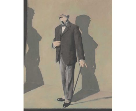 Timothy J Clarke (American, b.1951) PORTRAIT OF H G WELLS ('THE INVISIBLE MAN') Signed verso, oil on canvas 102 x 82cm Herber