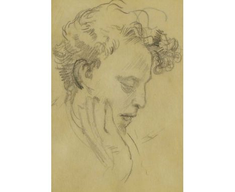 *Augustus Edwin John OM RA (1878-1961) PORTRAIT OF A MAN IN PROFILE, BELIEVED TO BE THE NOVELIST ARTHUR ANNESLEY RONALD FIRBA