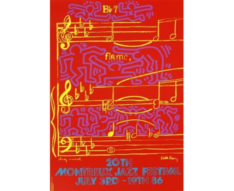 Andy Warhol (American, 1928-1987) and Keith Haring (American, 1958-1990) MONTREUX JAZZ FESTIVAL POSTER Screenprint in colours