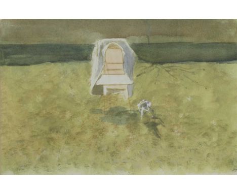 *David Tindle RA (b.1932) 'CLIPSTON SKETCH' Signed with initials l.r., watercolour heightened with white 21.5 x 32cm *Artist'