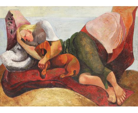*Audrey Cruddas (1912-1979) SELF-PORTRAIT Oil on board 58 x 80cm *Artist's Resale Right may apply to this lot.