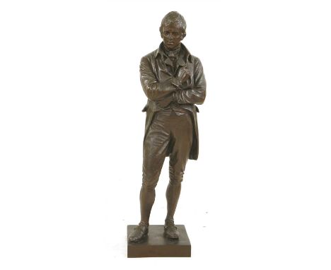 George A Lawson (1832-1904) THE POET ROBERT BURNS Bronze, brown patination, signed and dated 'Geo A Lawson 1891. No.1', with 