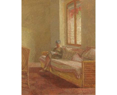 Fred Dubery (1926-2011) READING Inscribed verso: Reading in the Curl’s House (referring to the Norwich 20 Group artist Henley