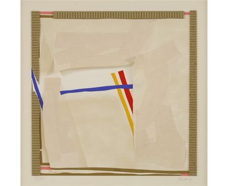 *Sandra Blow RA (1925-2006) 'RILIEVO' Screenprint in colours with collage, including screenprinted paper, 2005, signed and nu