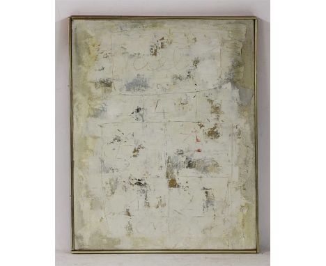 *Pierre Jacquemon (French, 1936-2001) ‘PEINTURE' 1963 Signed l.l., signed and inscribed with title verso, oil on canvas 71 x 