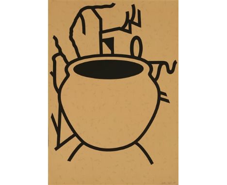 *Patrick Caulfield RA (1936-2005) 'FERN POT' Screenprint in colours, signed and inscribed AP in pencil, printed at Kelpra Stu