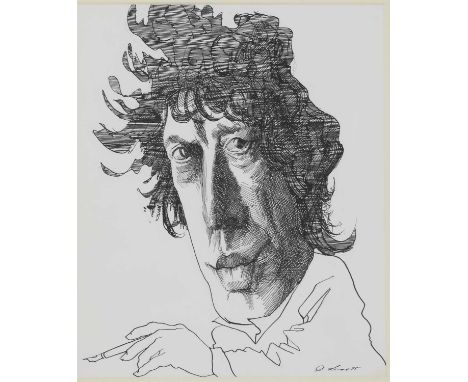 David Levine (American, 1926-2009) PORTRAIT STUDY OF TOM STOPPARD Signed and dated '95 l.r., inscribed with title on reverse,