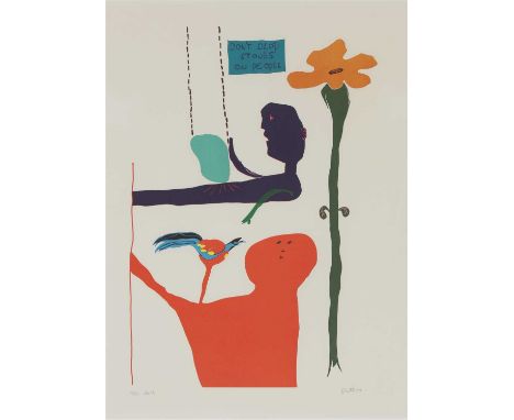 Walter Whall Batiss (South African, 1906-1982) 'DON'T' Screenprint in colours, signed, inscribed with title and numbered 9/30