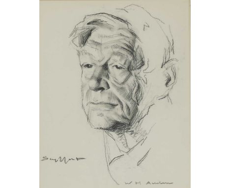 Leopold Gould Seyffert (American, 1887-1956) PORTRAIT STUDY OF W H AUDEN Signed l.l. and inscribed 'W.H. Auden' l.r., charcoa