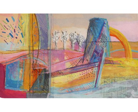 Calman Shemi (Argentinian, b.1939) 'SPRING' Tapestry, signed and inscribed with title verso 198 x 101cm