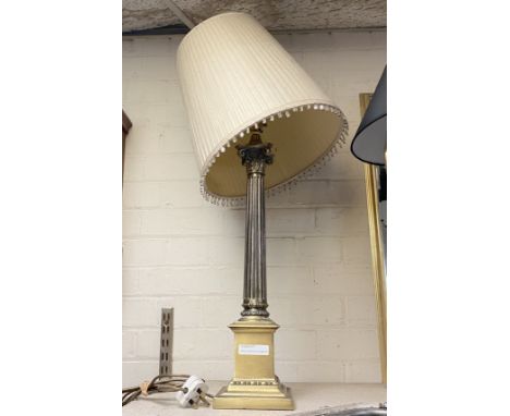 BRASS CORINTHIAN COLUMN TABLE LAMP 60CMS APPROX EXCLUDING SHADE