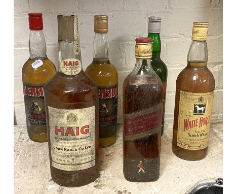 SIX BOTTLES OF VINTAGE SCOTCH WHISKYS INCL. GLENSIDE &amp; SOCIETYS SPECIAL HIGHLAND BLEND