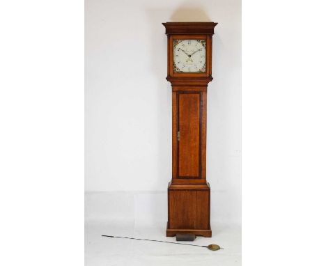 Early 19th Century oak and mahogany cased 30-hour longcase clock, Jonas Jonas, Newton, 187cm high 