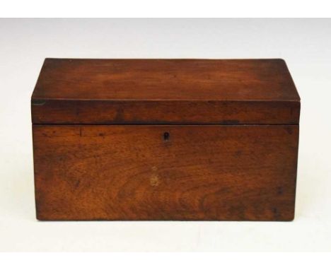 Early 19th Century rosewood tea caddy, the hinged cover enclosing two lidded divisions flanking a blending bowl, 30.5cm wide