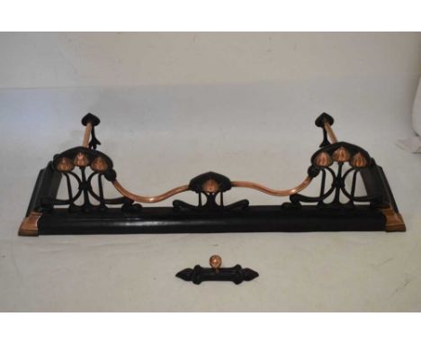 Art Nouveau fire fender, 126cm wide x 41cm deep 