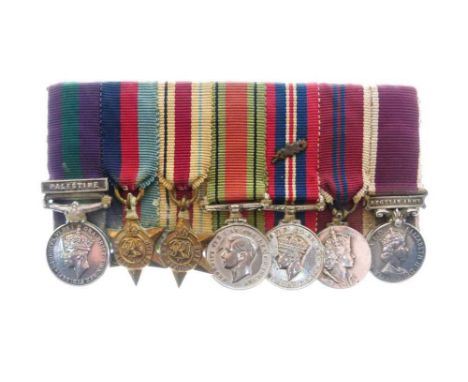 Second World War and after miniature medals to include George VI General Service medal with Palestine clasp, 1939-1945 Star, 