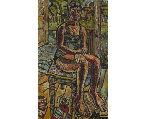  ‡ John Bratby RA (1928-1992) Portrait of Gloria seated, Blackheath, 1960 Signed, also dated and inscribed verso Gloria was a