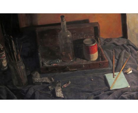  ‡ George Weissbort (1928-2013) Still life of an artist’s tools Signed and dated 1967 Oil on canvasboard 40 x 60cm Provenance