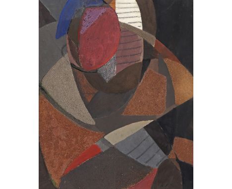 A. R. (French 20th Century) Cubist portrait Signed with initials Oil and sand on panel 61 x 50cm Provenance: Galerie Alain Di