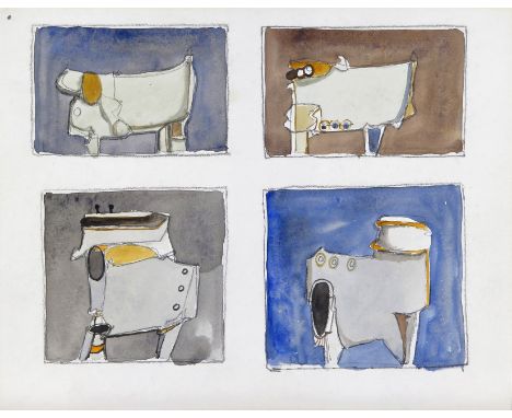  ‡ David Carr (1915-1968) 26 Sketches for Engine Series Pencil and watercolour on 4 sheets, unframed 23 x 29.5cm (4) Provenan