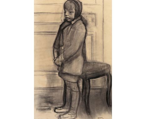  ‡ Georges (Karpeles) Kars  (Czech 1882-1945) Portrait d’enfant Signed and dated 42 Charcoal on buff paper 62 x 41cm Provenan