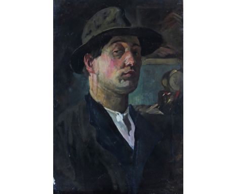 John Rathbone Harvey (1866-1933) Self portrait Oil on canvas, unframed 60 x 40.5cm