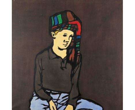  ‡ Philip Sutton RA (b.1928) Jacob Sutton with a scarf as a turban Signed, titled, dated 1968 and dedicated for Jacob with fo